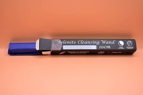 10cm Selenite Crystal Cleansing Wand in Gift Box. Ethically sourced, Natural raw Selenite Healing Crystal in Saudi Arabia