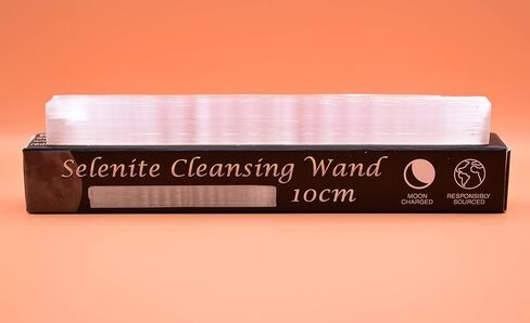 10cm Selenite Crystal Cleansing Wand in Gift Box. Ethically sourced, Natural raw Selenite Healing Crystal in Saudi Arabia