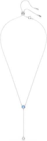 Swarovski Stilla Attract Y necklace, Round cut, Blue, Rhodium finish in Saudi Arabia