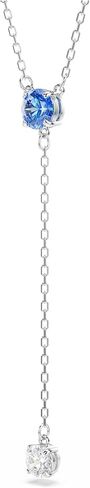 Swarovski Stilla Attract Y necklace, Round cut, Blue, Rhodium finish in Saudi Arabia