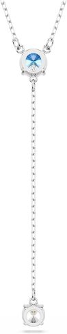 Swarovski Stilla Attract Y necklace, Round cut, Blue, Rhodium finish in Saudi Arabia