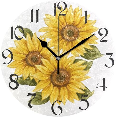 Lemon Yellow Wall Clocks Battery Operated 10 inch Silent Non-Ticking Quiet Desk Clock Decor for Living Room Home Office School Kitchen in Saudi Arabia