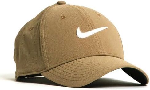 قبعة Nike Dri-FIT Sweat-Wicking Club Swoosh مع حزام قابل للتعديل - للجنسين (الولايات المتحدة، ألفا، كبير، X-Large، كاكي) in Saudi Arabia