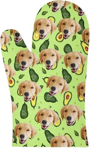 Customized Dog Oven Mitt with Picture, Personalized Photo Oven Mitt with Your Photo Customized Unisex Cat and Dog Mitt Gifts - Pink in Saudi Arabia