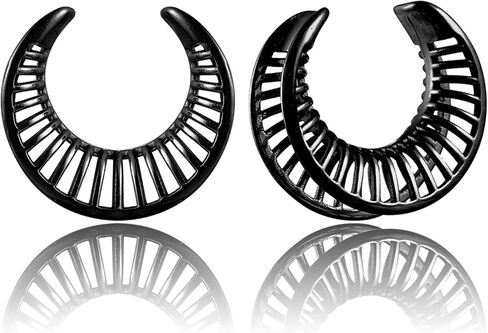 LADEMAYH 2 قطعة قياس 1 بوصة للأذنين، مقاييس فضية جيدة التهوية 25 مم للأذنين، سدادات تنفس 1 بوصة للأذنين، سدادات سرج فولاذية جراحية، أنفاق، قياسات الأذن، أقراط in Kuwait