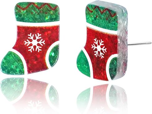 Christmas Earrings for Women Dangling Acrylic Holiday Earrings Snowflake Earring Cute Christmas Vacation Ornaments Stocking Stuffers Xmas Party Decorations Favors Xmas Gifts for Women in Saudi Arabia