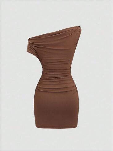 Floerns Women's Off The Shoulder Mini Dress Ruched Bodycon Club Going Out Dresses in Kuwait