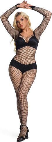 المرأة شبكة صيد السمك ارتداءها شبكة مرنة قطعة واحدة Bodystockings تيدي الملابس الداخلية مثير in Kuwait