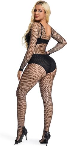 المرأة شبكة صيد السمك ارتداءها شبكة مرنة قطعة واحدة Bodystockings تيدي الملابس الداخلية مثير in Kuwait