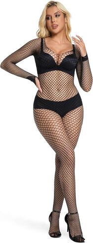 المرأة شبكة صيد السمك ارتداءها شبكة مرنة قطعة واحدة Bodystockings تيدي الملابس الداخلية مثير in Kuwait