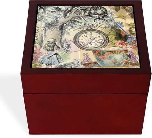 صندوق مجوهرات تذكاري من CafePress Cheshire Cat Alice in Wonderland Memory، مقاس 5 بوصة × 5 بوصة × 3.75 بوصة in Kuwait