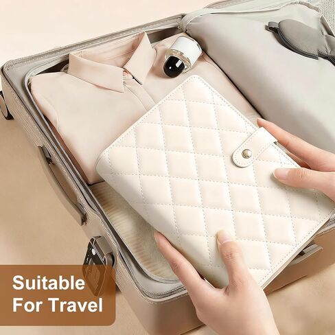 Jewelry Travel Case, Jewelry Organize Storage Book Ring Binder with Clear Zipper Velvet Jewelry Pouches Bags for Rings, Necklace, Earrings, Cream White in Saudi Arabia