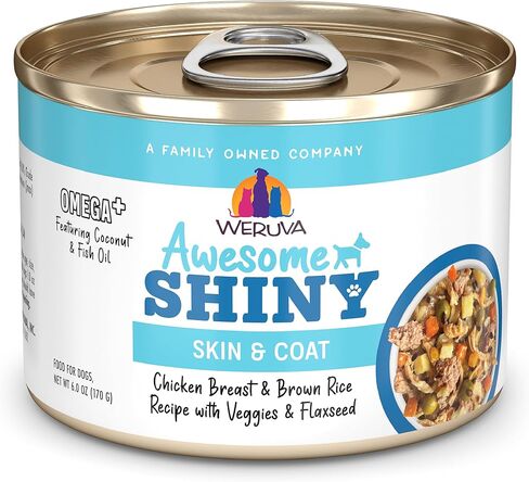 Weruva Awesome Shiny, Coat Crusader Variety Pack, 14oz Can (Pack of 9) in Kuwait