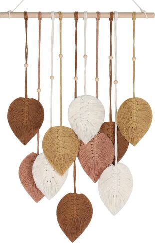 VEELAM Macrame ديكور جداري للتعليق على شكل أوراق شجر صغيرة من نسيج بوهو الفني لتزيين غرفة المعيشة وغرفة النوم، أخضر in Saudi Arabia