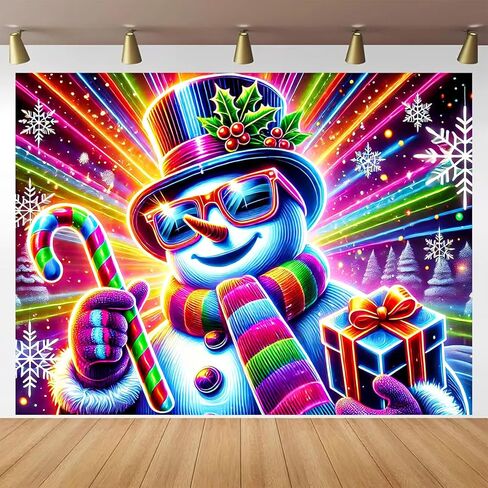 BlissYard Blacklight نسيج 78x59 بوصة عيد الميلاد ثلج الجدار شنقا يتوهج في الظلام حلوى قصب النيون عيد الميلاد خلفية Blacklight نسيج لعطلة غرفة ديكور الأشعة فوق البنفسجية رد الفعل الطرف الديكور in Kuwait