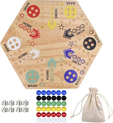 لعبة لعبة Jokers and Marbles Board Game و Jokers Card Game لـ 2-8 لاعبين ، ولوحات ألعاب الخشب الصلبة الملونة المزدوجة مع 8 Color 48 Marbles 4 Decks of Cards Game Set in Kuwait