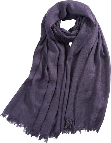 Womens Fashion Long Scarf Pure Color Beautiful Shawl Wrap for Beach Vintage Soft Scarf 70"x 39" in Saudi Arabia