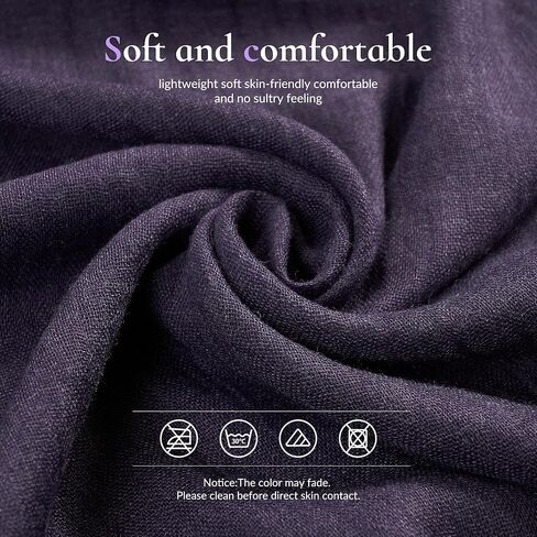 Womens Fashion Long Scarf Pure Color Beautiful Shawl Wrap for Beach Vintage Soft Scarf 70"x 39" in Saudi Arabia