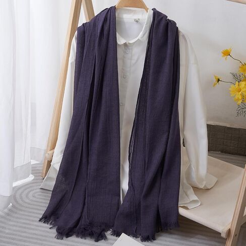 Womens Fashion Long Scarf Pure Color Beautiful Shawl Wrap for Beach Vintage Soft Scarf 70"x 39" in Saudi Arabia