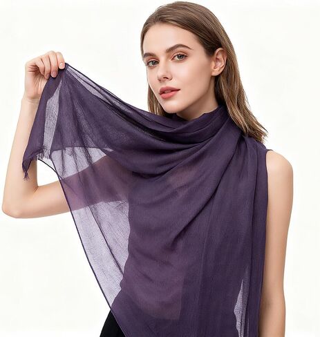 Womens Fashion Long Scarf Pure Color Beautiful Shawl Wrap for Beach Vintage Soft Scarf 70"x 39" in Saudi Arabia