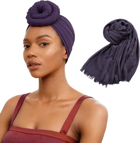 Womens Fashion Long Scarf Pure Color Beautiful Shawl Wrap for Beach Vintage Soft Scarf 70"x 39" in Saudi Arabia