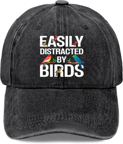 Easily Distracted by Birds Hat for Women Aesthetic Washed Distressed Baseball in Saudi Arabia