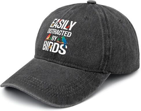 Easily Distracted by Birds Hat for Women Aesthetic Washed Distressed Baseball in Saudi Arabia