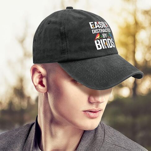 Easily Distracted by Birds Hat for Women Aesthetic Washed Distressed Baseball in Saudi Arabia