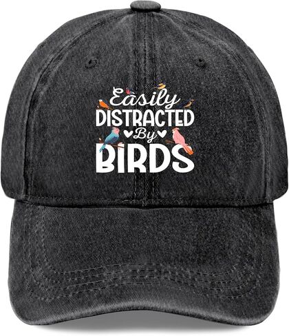 Easily Distracted by Birds Hat for Women Aesthetic Washed Distressed Baseball in Saudi Arabia