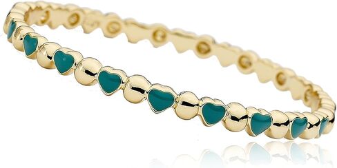 قطع مذهلة قابلة للتكديس تتناوب بين الدوائر المطلية بالذهب عيار 14 قيراط وسوار القلوب الوردية الساخنة in Kuwait