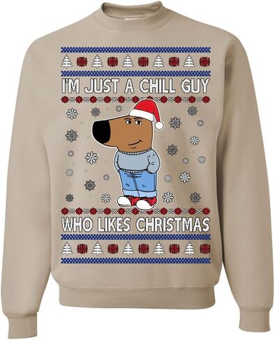 أنا مجرد رجل بارد يحب سترة عيد الميلاد القبيحة للجنسين، سترة ذات رقبة مستديرة لعيد الميلاد in Kuwait