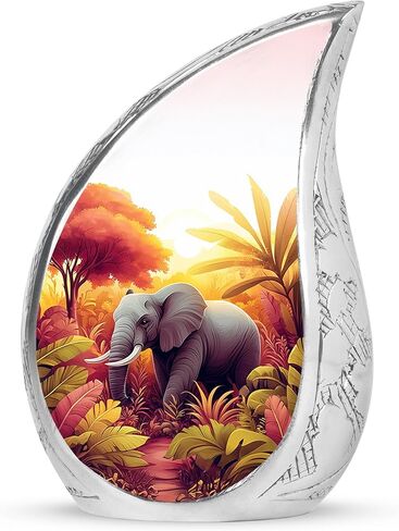 Teardrop Elephant Funeral Urns for Human Ashes Adult Female - Blue Funeral Urns for Adult Male - Decorative Drop Cremation Urn for Mom & Dad - Burial Urn for Ashes for Women - 10 Inch in Saudi Arabia