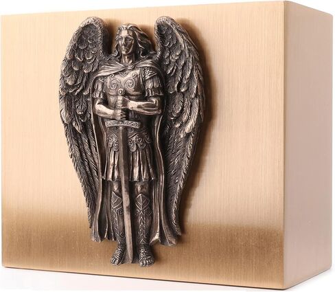 Veronese Design H90 Solid Brass Sheet Archangel Saint Michael Ceremonial Bronze Urn in Saudi Arabia