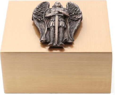 Veronese Design H90 Solid Brass Sheet Archangel Saint Michael Ceremonial Bronze Urn in Saudi Arabia