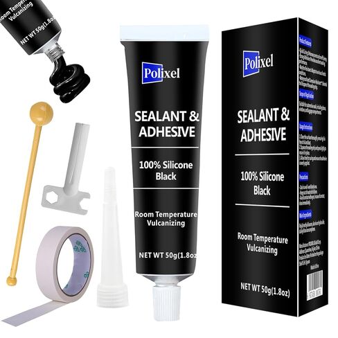 Black RTV Silicone Sealant Adhesive, 100% Silicone Caulk, Waterproof Sealant for Weatherstrip, Windscreen, Engine, High Bond Strength Adhesive Cars & Home Shrink & Crack Proof – 1.8oz / 50g in Kuwait