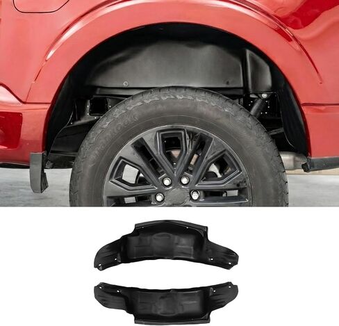 Rear Wheel Well Liners Compatible with 2021-2025 Ford F150 (Not for Raptor) Rear Wheel Arch Liners No Drilling Well Guards Tire Inner Fenders for 2024 F-150 Accessories (2PCS) in Saudi Arabia