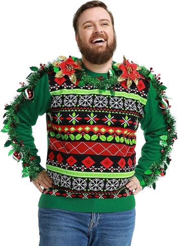 OFF THE RACK Christmas Sweater for Women, Unisex Men's Ugly Xmas Pullover Festive Knitted for Party20030-maX-Large in Kuwait