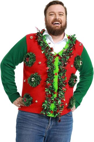 OFF THE RACK Christmas Sweater for Women, Unisex Men's Ugly Xmas Pullover Festive Knitted for Party20030-maX-Large in Kuwait