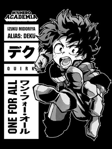 تي شيرت رجالي ذو رسومات جرافيكية باللون الأسود من My Hero Academia Character Anime Cartoon in Kuwait