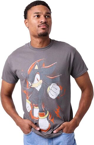 Sonic The Hedgehog Shadow Vintage Adult Black Crew Neck Short Sleeve Tee in Saudi Arabia