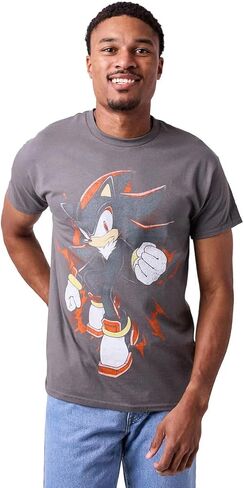 تي شيرت Sonic The Hedgehog Shadow Vintage للكبار ذو رقبة دائرية سوداء وأكمام قصيرة in Kuwait