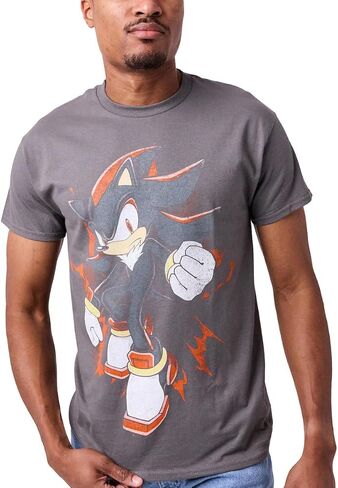 تي شيرت Sonic The Hedgehog Shadow Vintage للكبار ذو رقبة دائرية سوداء وأكمام قصيرة in Kuwait