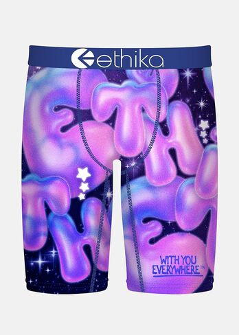 ملابس داخلية بوكسر للرجال من Ethika، طول الركبة، ملابس داخلية قابلة للتمدد في 4 اتجاهات مع مطبوعات جرافيك - Pop Star in Saudi Arabia