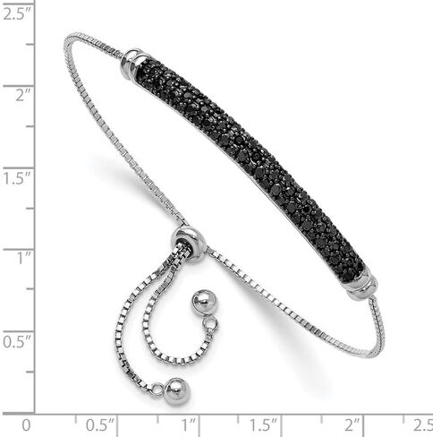 JewelryWeb 4.45mm 925 الفضة الاسترليني مطلي بالروديوم الأسود الإسبنيل بار قابل للتعديل سوار ربط سوار للنساء in Saudi Arabia