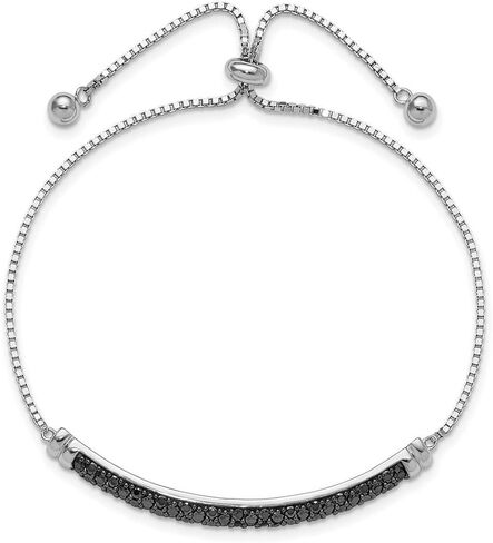 JewelryWeb 4.45mm 925 الفضة الاسترليني مطلي بالروديوم الأسود الإسبنيل بار قابل للتعديل سوار ربط سوار للنساء in Saudi Arabia