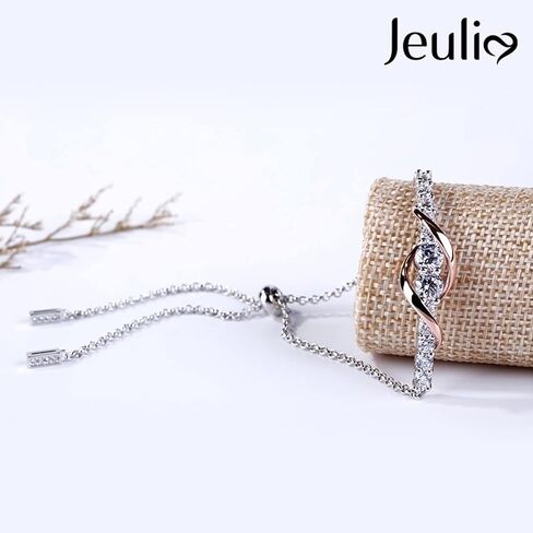 Jeulia 925 الفضة الاسترليني قطع الماس قابل للتعديل بوهو الخرزة سوار للنساء أبدا بصرف النظر عن سوار الماس الأبيض حبل سلسلة قابل للتعديل المعصم سحب سوار الذكرى الزفاف خطوبة عيد ميلاد مهرجان in Saudi Arabia
