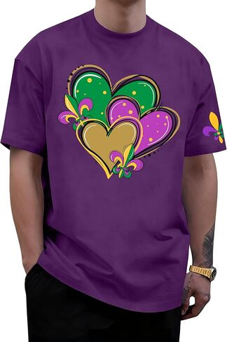 Mardi Gras Shirts for Men: Fat Tuesday T-Shirt Carnival Tees New Orleans Party Short Sleeve Tops in Saudi Arabia