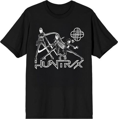 تي شيرت Kpop Demon Hunters Huntrix Line Up على تي شيرت أسود قصير الأكمام للكبار in Saudi Arabia