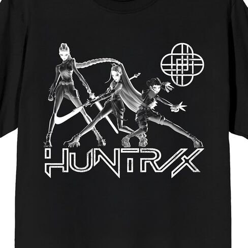 تي شيرت Kpop Demon Hunters Huntrix Line Up على تي شيرت أسود قصير الأكمام للكبار in Saudi Arabia