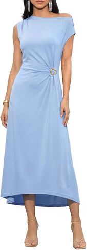 Dokotoo Women's Summer 2026 Casual Crewneck Sleeveless Elegant Wedding Guest Cocktail Party Long Maxi Dress in Saudi Arabia